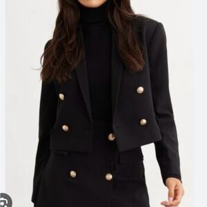 Dynamite Black Blazer with Gold Buttons